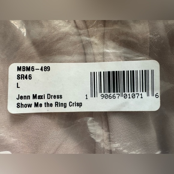 Show Me Your Mumu Jenn Maxi Dress in Cream Show Me the Ring Crisp Size L - Picture 14 of 14